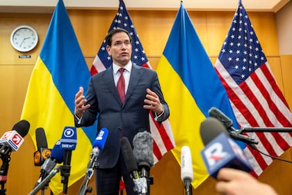 El secretario de Estado de Estados Unidos, Marco Rubio, en Ginebra, Suiza, el 23 de noviembre de 2025
