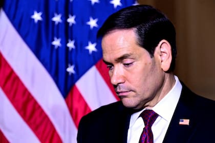 El secretario de Estado de Estados Unidos, Marco Rubio, en una conferencia de prensa en la embajada estadounidense en Roma, Italia, el viernes 8 de mayo de 2026. (Stefano Rellandini/Pool Foto vía AP)
