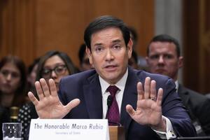 El secretario de Estado, Marco Rubio, en la audiencia en el Senado.