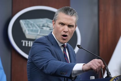El secretario de Guerra de Estados Unidos, Pete Hegseth, en el Pentágono, en Washington.