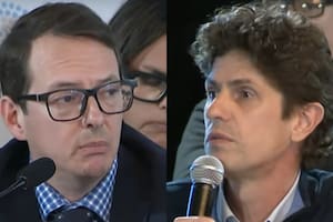 El secretario de Hacienda, Carlos Guberman, y el senador nacional Martín Lousteau