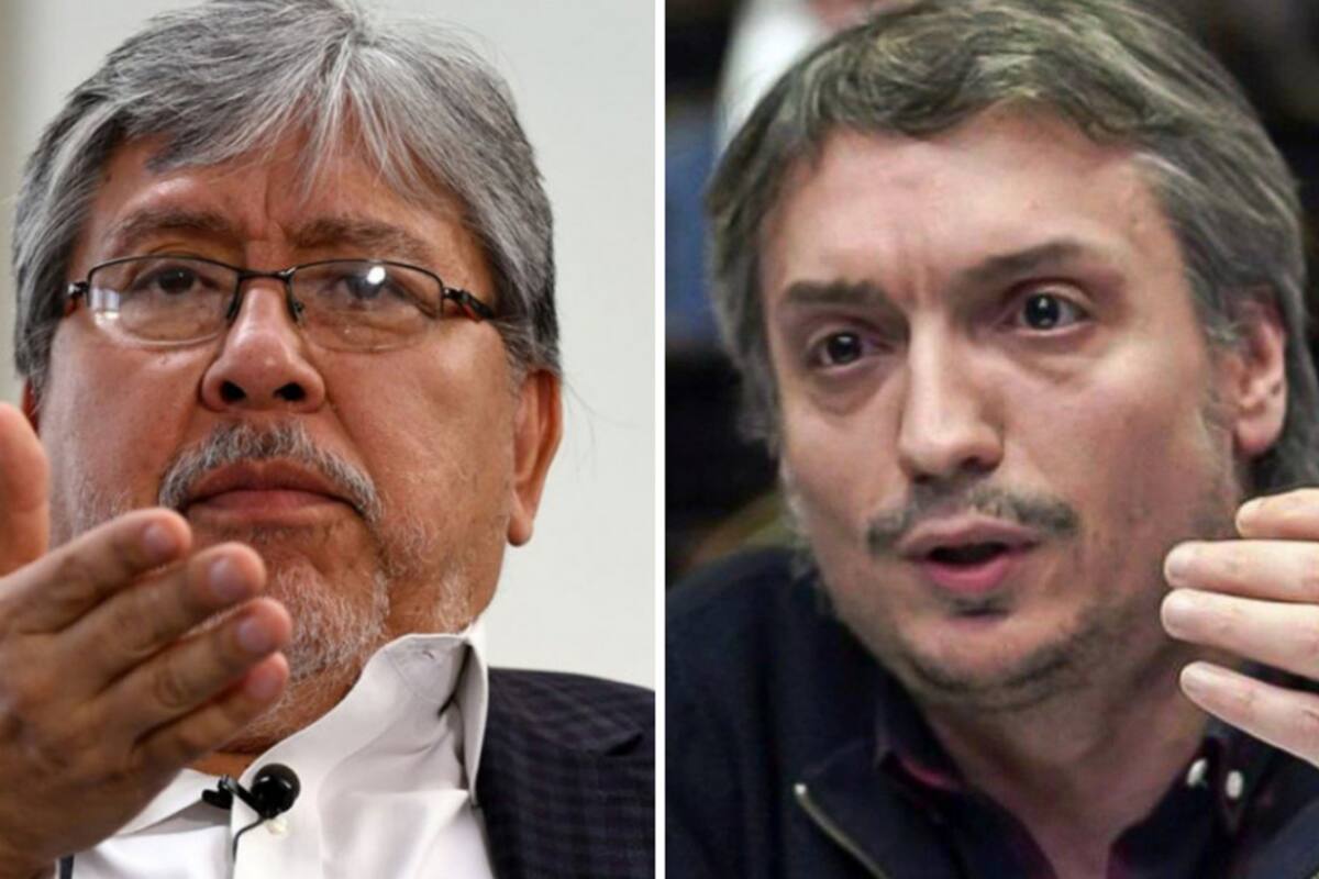 El secretario de Relaciones Parlamentarias, Fernando "Chino" Navarro, junto al líder del PJ bonaerense, Máximo Kirchner