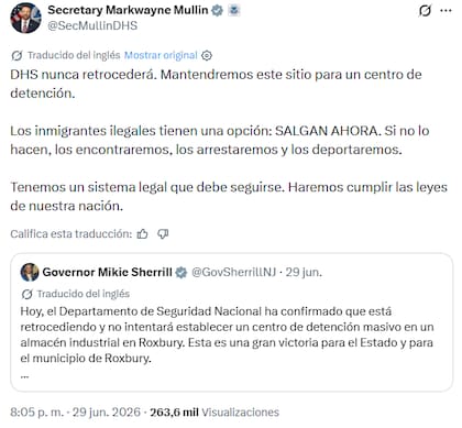 El secretario del DHS respondió a la gobernadora de Nueva Jersey