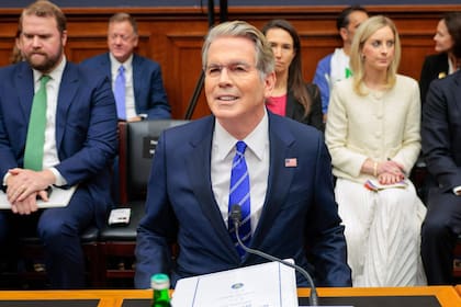 El secretario del Tesoro, Scott Bessent, en la audiencia en el Senado norteamericano, este martes.