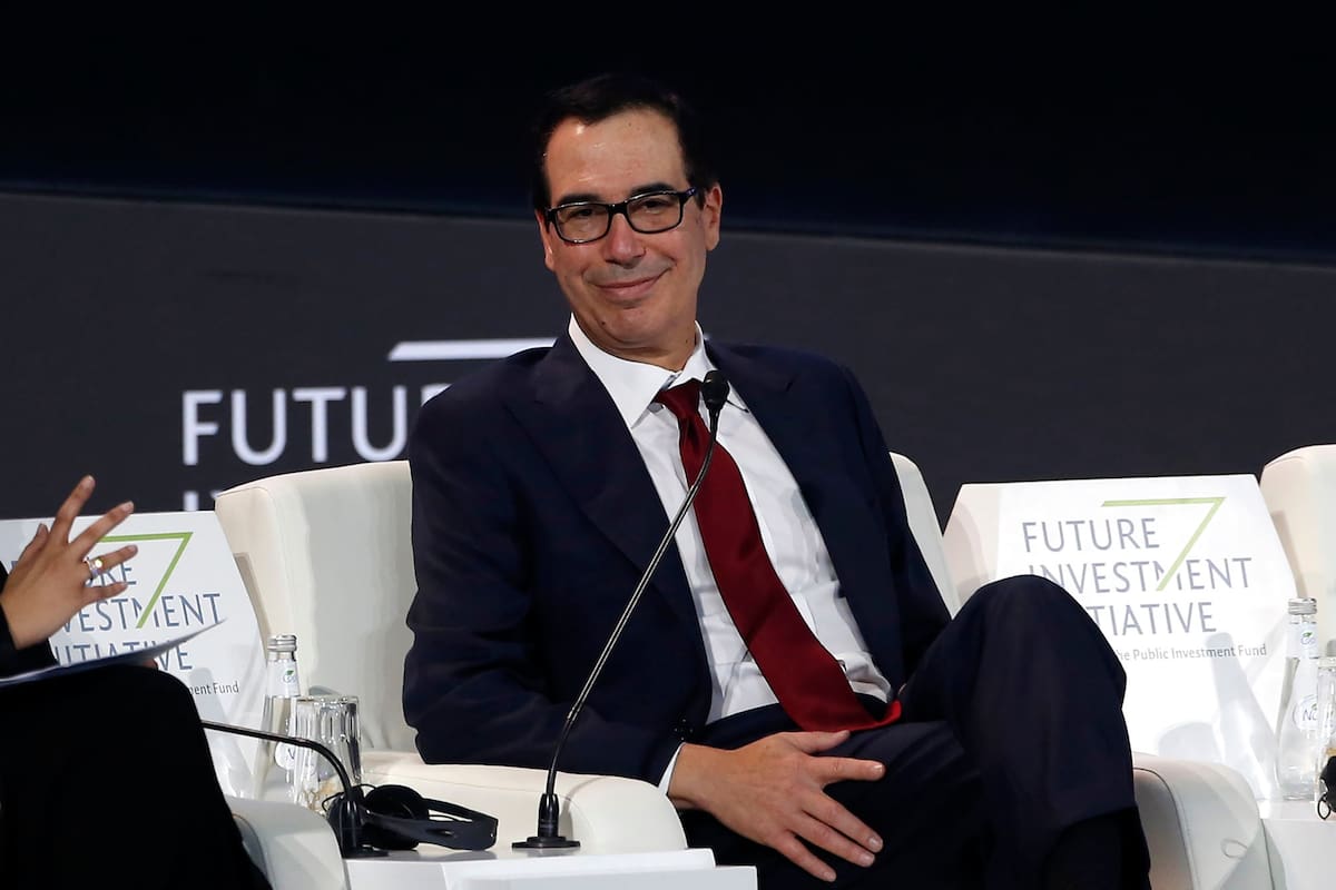 El secretario del Tesoro, Steven Mnuchin, en Arabia Saudita