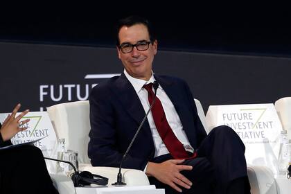 El secretario del Tesoro, Steven Mnuchin, en Arabia Saudita