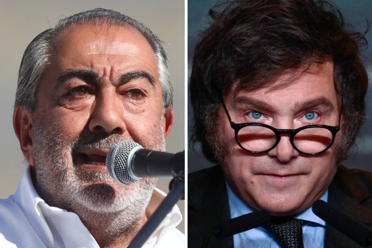 El secretario general de la CGT, Héctor Daer, junto al presidente electo Javier Milei