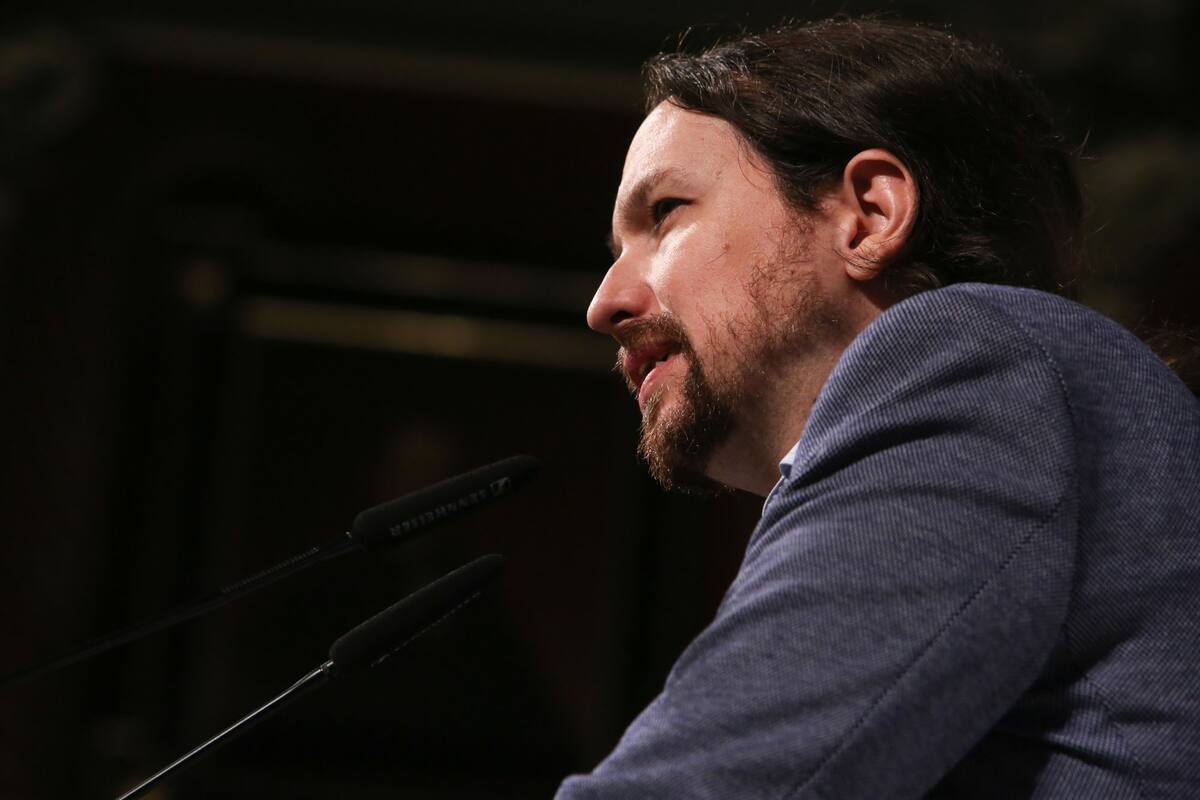 El secretario general de Podemos, Pablo Iglesias, en las jornadas España: Feminismo, República y Democracia este año