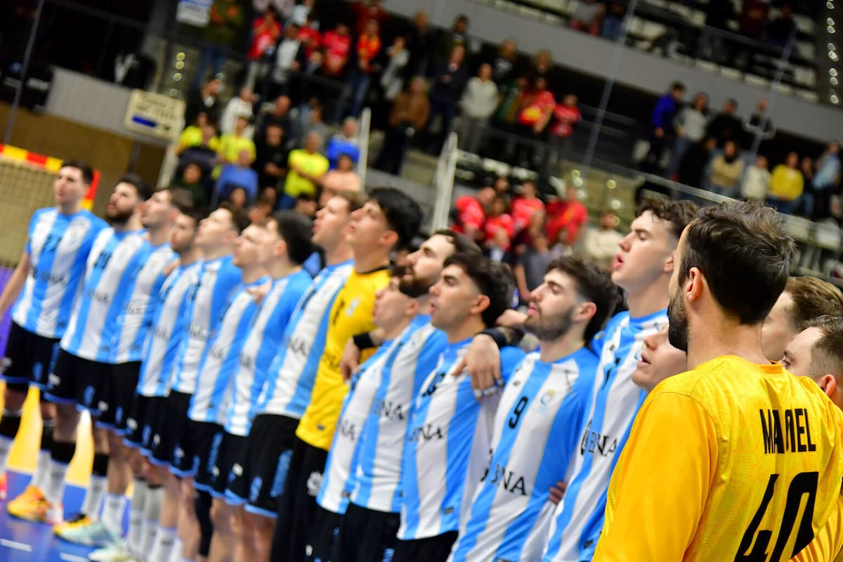 El seleccionado argentino de Handball en la derrota 31:30 ante Rumania, en el último partido de Torneo Internacional de España, previo al Mundial.