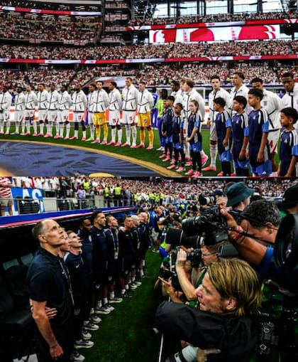 El seleccionador de Inglaterra, Thomas Tuchel, se mostró molesto porque los fotógrafos le impidieron ver a su equipo durante la interpretación del himno nacional antes de su debut ante Croacia.