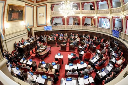 El recinto del Senado bonaerense, la cámara que preside la vicegobernadora Verónica Magario