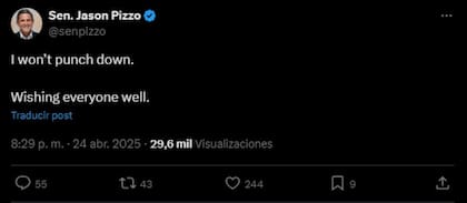El senador completó su salida con un posteo en X