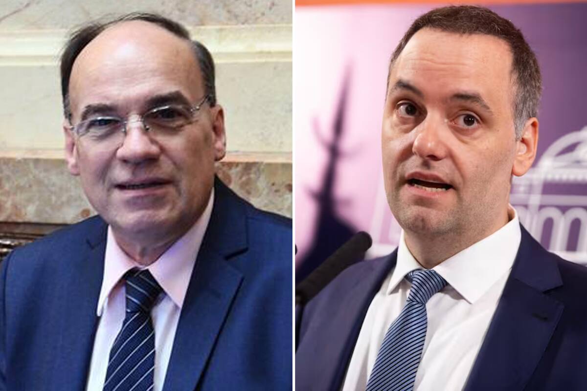 El senador fueguino Pablo Blanco y el vocero presidencial Manuel Adorni