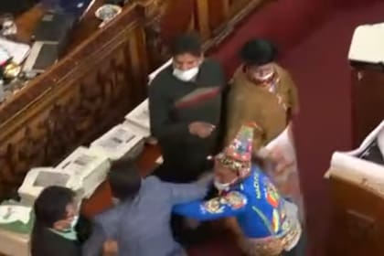 El senador Henry Montero, de la opositora Creemos, y el diputado Antonio Colque, del MAS, se agredieron a golpes de puño en el Congreso de Bolivia