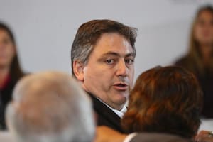 El senador Paoltroni y el Juez Lijo durante la audiencia por el nombramiento del magistrado, en el Senado