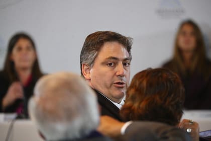 El senador Paoltroni y el Juez Lijo durante la audiencia por el nombramiento del magistrado, en el Senado