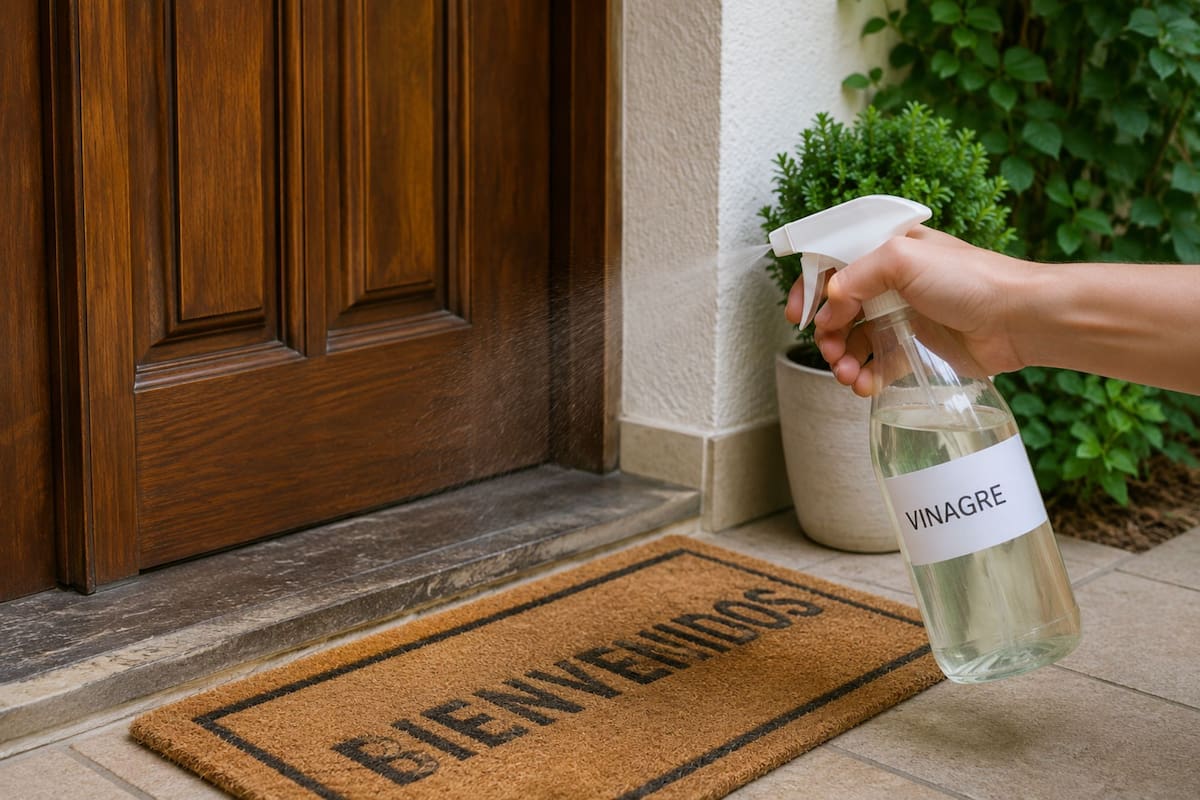 El sencillo truco con vinagre para la entrada de casa que gana popularidad (Imagen ilustrativa con IA)