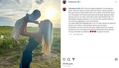 El sentido mensaje de Lola Bezerra a su amiga