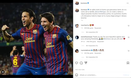 El sentido mensaje de Messi a su amigo Cesc Fàbregas