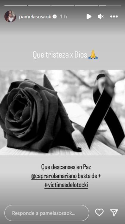 El sentido mensaje de Pamela Sosa tras la muerte de Mariano Caprarola