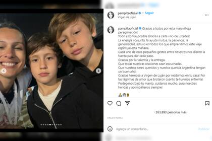 El sentido mensaje de Pampita tras caminar hasta la Basílica de Luján (Foto Instagram @pampitaoficial)