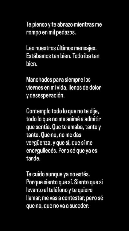 El sentido posteo que realizó Benicio Guyot