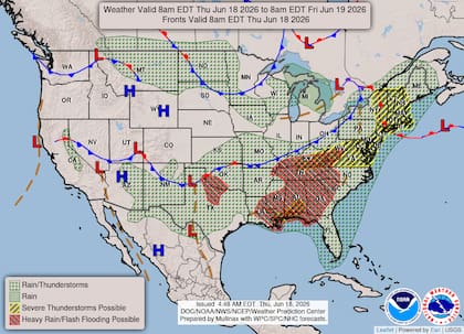 El Servicio Meteorológico Nacional emitió un nivel de riesgo alto por lluvias excesivas