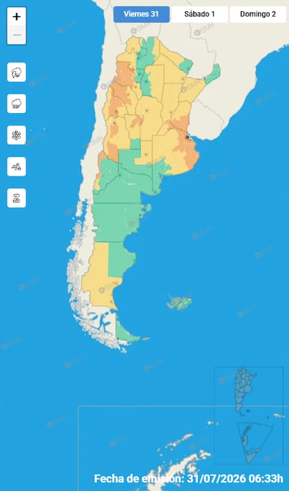 El Servicio Meteorológico Nacional emitió una alerta naranja por fuertes tormentas para el AMBA (Foto: SMN)