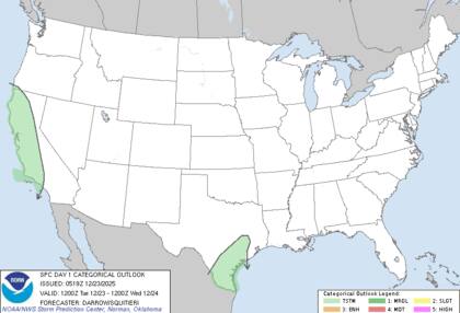 El Servicio Meteorológico Nacional ha elevado el nivel de alerta a Riesgo Alto (nivel cuatro de cuatro) para el sur de California a partir del miércoles, ante la inyección de una pluma de humedad del Pacífico que provocará lluvias torrenciales e inundaciones severas