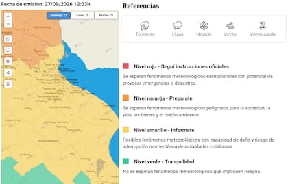 El Servicio Meteorológico Nacional mantiene una alerta amarilla sobre el AMBA