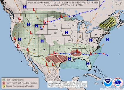 El Servicio Meteorológico Nacional (NWS) advierte sobre una potente zona de alta presión que elevará las temperaturas en el norte de las Grandes Llanuras y el Medio Oeste