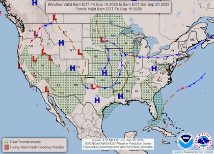 El Servicio Meteorológico Nacional (NWS) advirtió que el riesgo de inundaciones repentinas persistirá en California, el Gran Cuenco y el suroeste