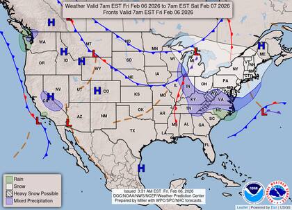 El Servicio Meteorológico Nacional (NWS) monitorea el rápido avance de un frente ártico desde los Grandes Lagos hacia el noreste, el cual actúa como el principal disparador de nevadas y vientos severos para este fin de semana