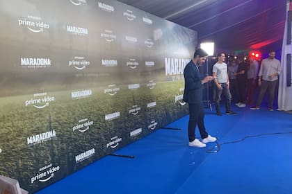 El set de tv para la previa de la serie de Diego Maradona, Sueño Bendito
