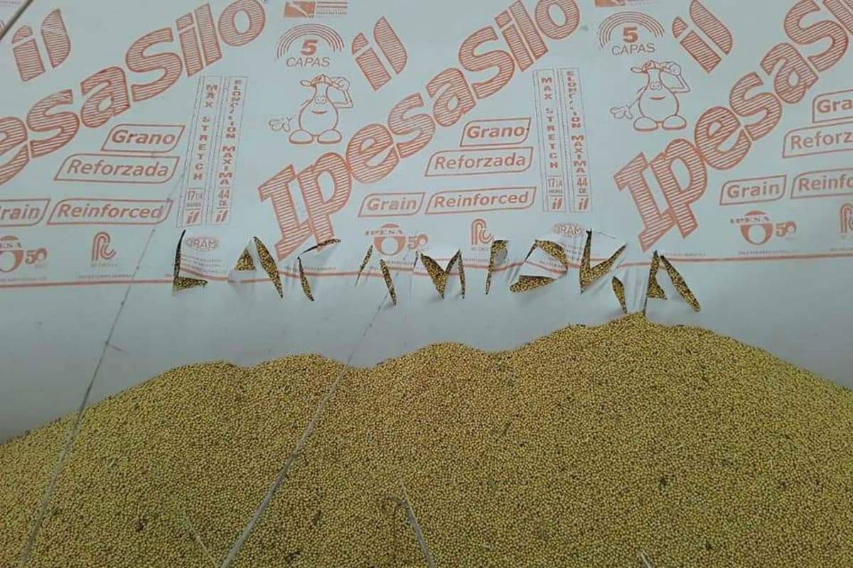 El silobolsa tenía inscrito: La Campora