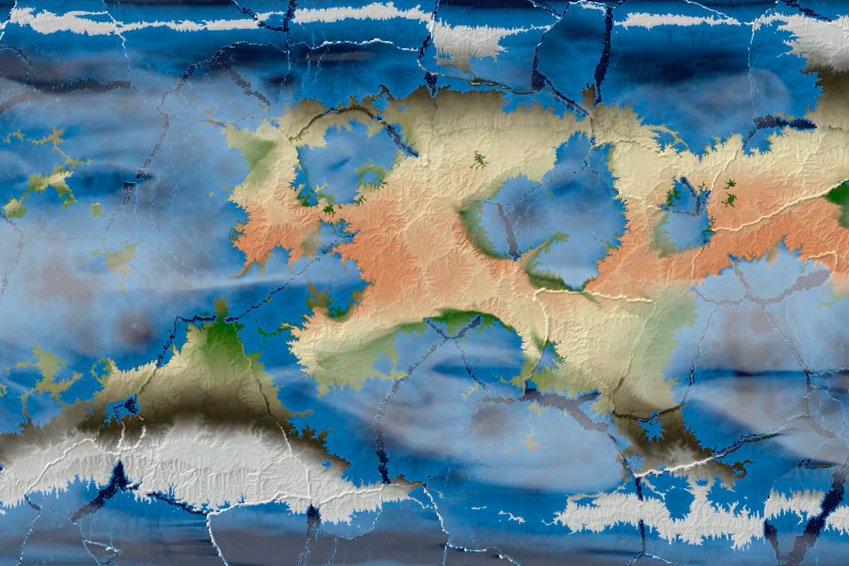 El simulacro que muestra el pasaje del pasado al futuro de la Tierra fue creado por el artista digital David A. Roberts