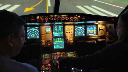 El simulador de vuelo en tierra