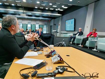 El sindicalista Gerardo Martínez expone antre Georgieva, la jefa del FMI