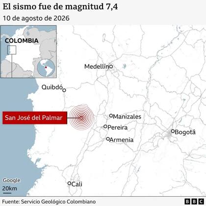 El sismo en Colombia fue de una magnitud de 7,4