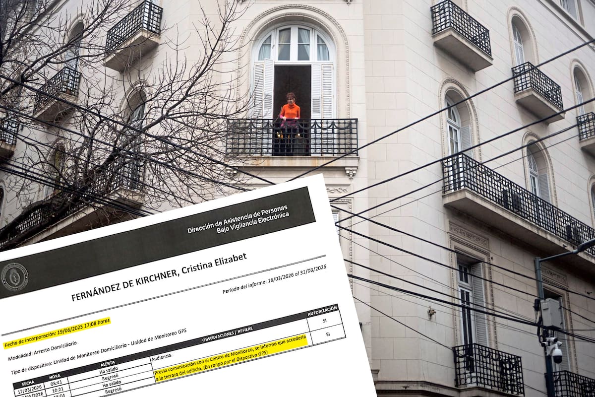 El sistema de monitoreo electrónico emite alertas cuando Cristina Kirchner sale de su departamento, pero no distingue si está en la terraza u otro sector del edificio