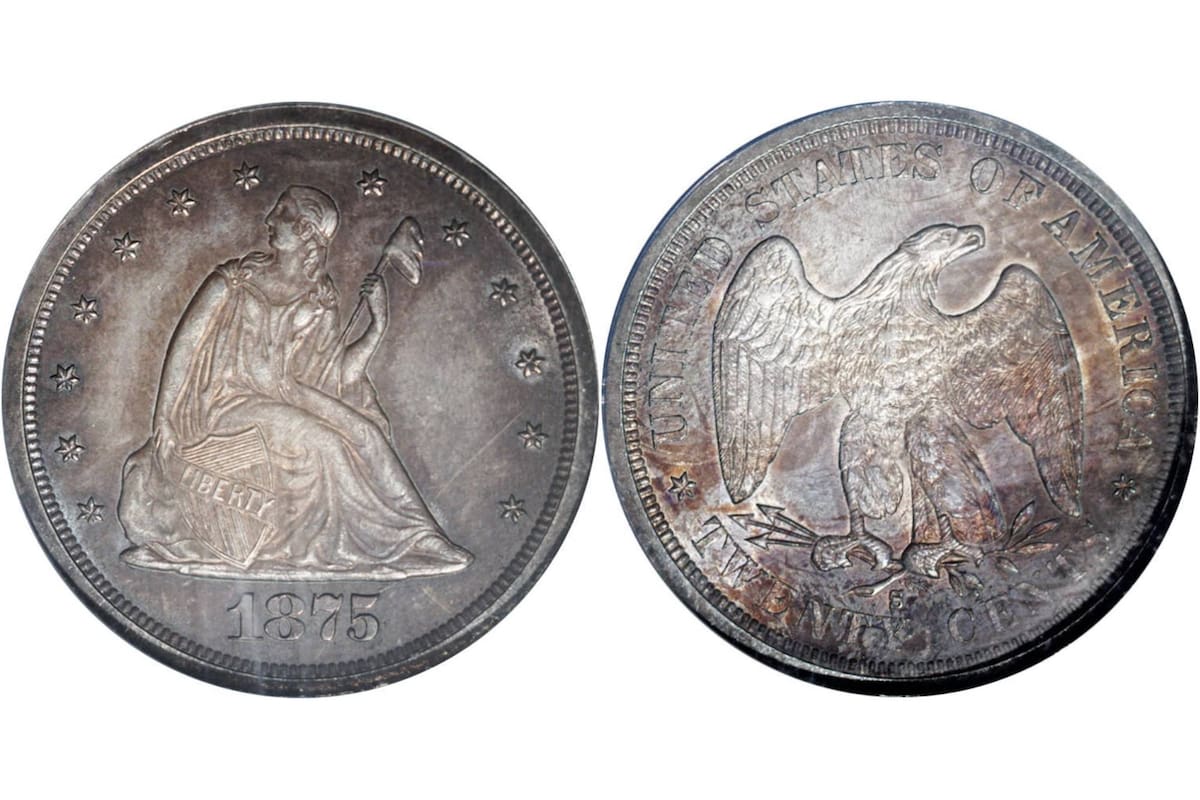 El sistema monetario de EE.UU. lanzó en 1875 una pieza con denominación de 20 centavos que hoy se convirtió en un objeto muy buscado por coleccionistas y su valor podría llegar a las seis cifras