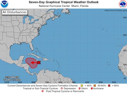 El sistema se desplaza hacia el oeste sobre el mar Caribe