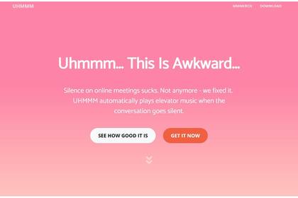 El sitio de la app Uhmmm...