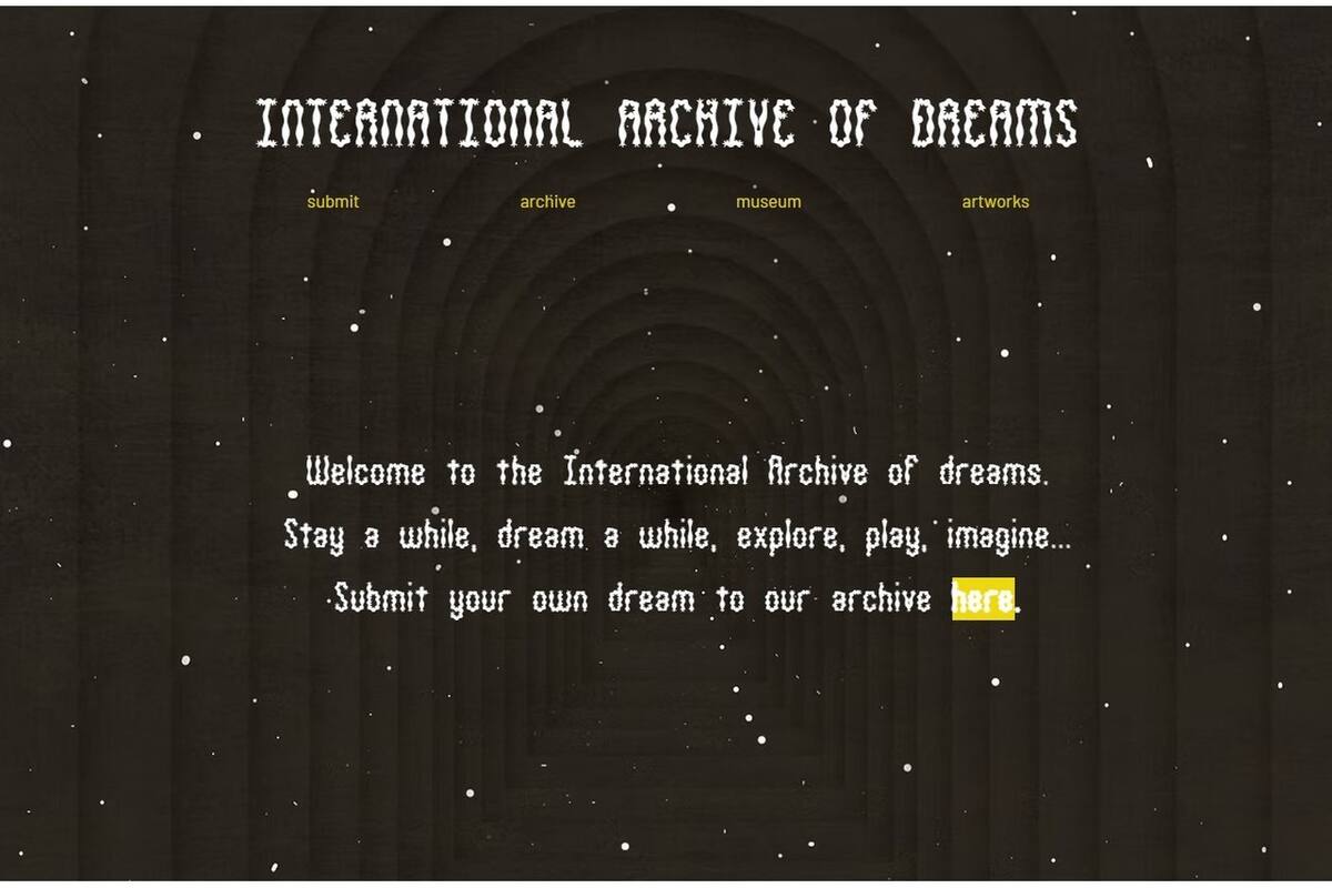 El sitio del Archivo Internacional de los Sueños