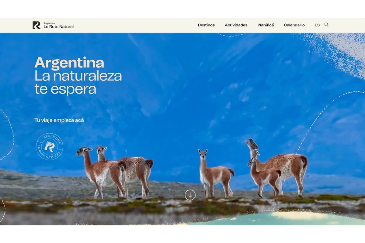 El sitio del Ministerio de Turismo de la Nación