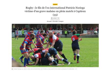 El sitio regional Sudouest fue testigo del hecho; aquí, Esteban Noriega durante el partido, parado en el centro de la imagen, en una formación