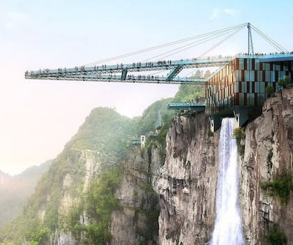 El Sky Porch, es una pasarela de vidrio en forma de A construida a 300 metros de altura (Crédito: ichongqing.info)