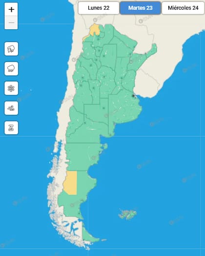 El SMN alertó sobre condiciones adversas para el Norte y la Patagonia