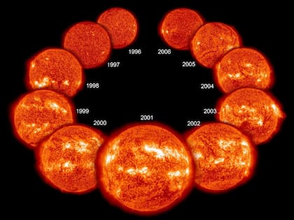 El Sol aumenta y disminuye su actividad en ciclos de 11 años