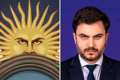 El sol que compone el flamante logo de la Oficina del Presidente junto a la cara del legislador porteño e integrante del Consejo de Asesores Económicos de la Presidencia, Ramiro Marra